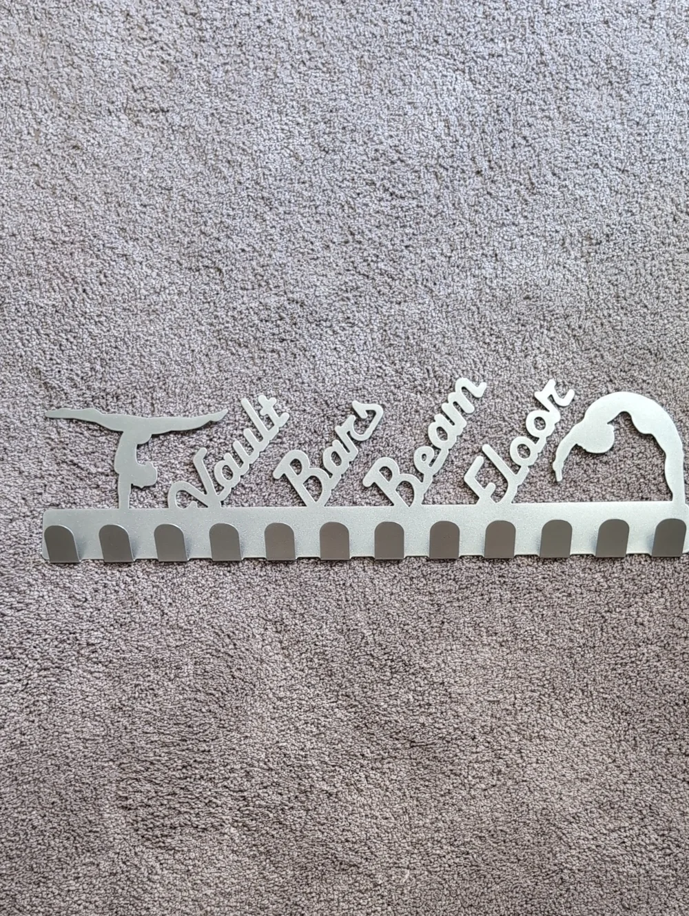 Gymnastics Medal Hanger - Silver Vault, Bars, Beam, Floor